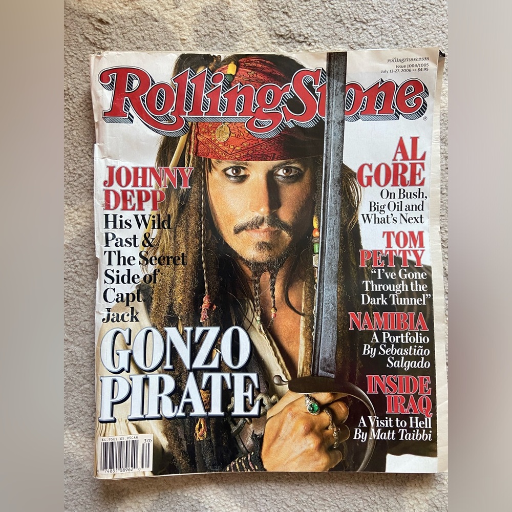 JOHNNY DEPP Captain Jack Rolling Stone Magazine Tom Petty June 2006